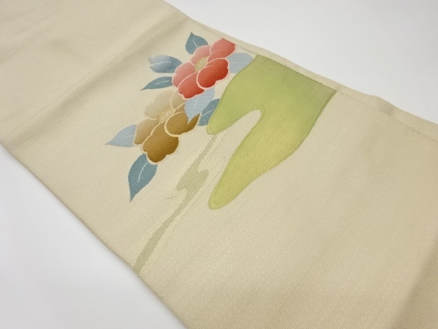 JAPANESE KIMONO / VINTAGE NAGOYA OBI / WOVEN CAMELLIA